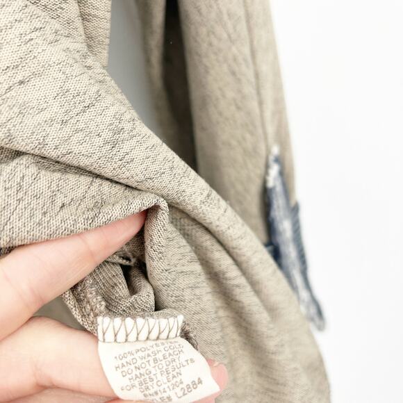 Addie Womens Fall Lagenlook Oversized Striped Lace Crochet Cuff Top Size S Tan - Picture 5 of 7